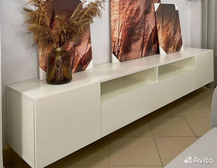 Тумба под тв белая матовая