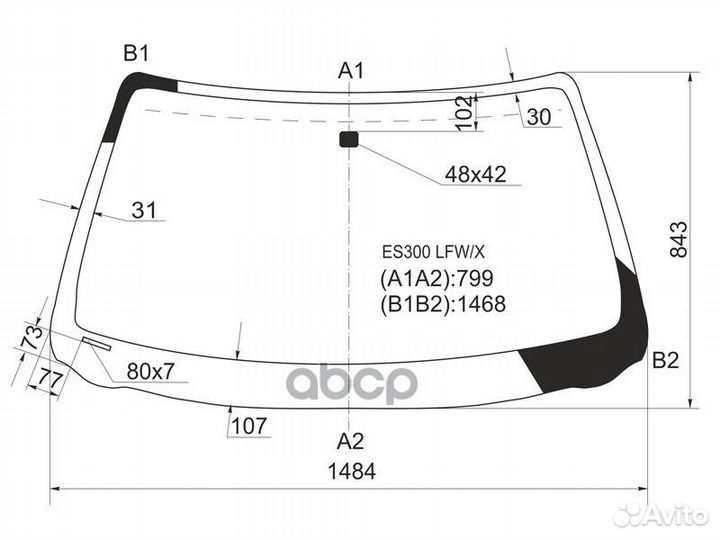 Стекло лобовое toyota windom/ES300 91-96 ES300