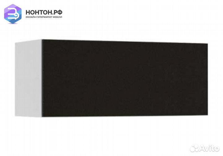 Тумба навесная Флорис 3 черный глянец / белый