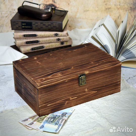 Коробка / шкатулка из дерева для денег