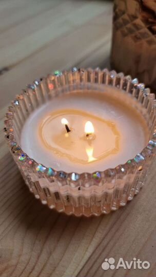 Свечи на бетоне, с эпоксидкой, в баночках