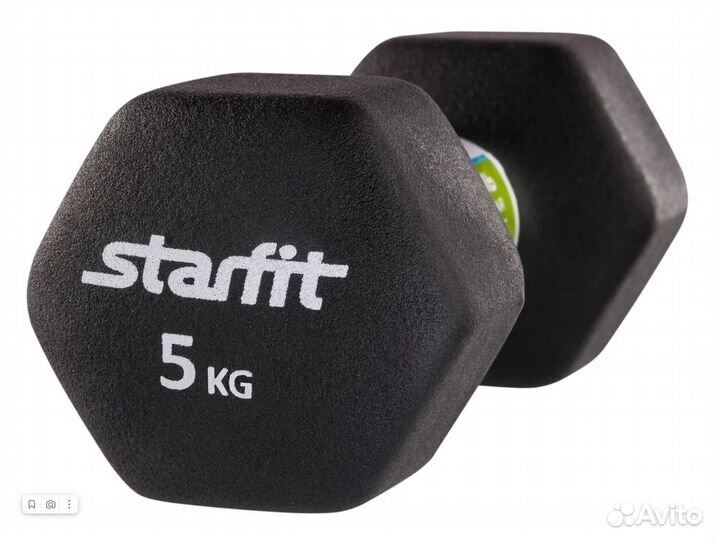 Гантель неопреновая starfit 5 кг Черная
