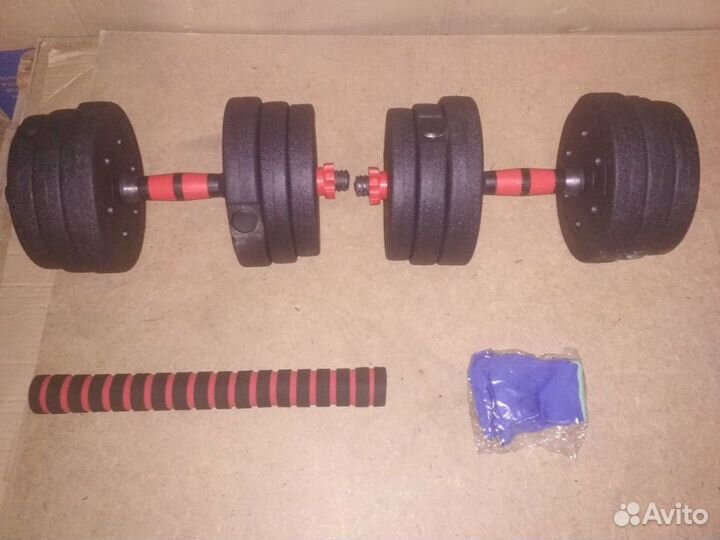 Набор гантелей, штанга 2шт х 10кг комплект. новые