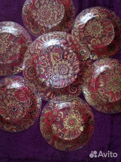 Посуда с точечной росписью сервиз ручная работа