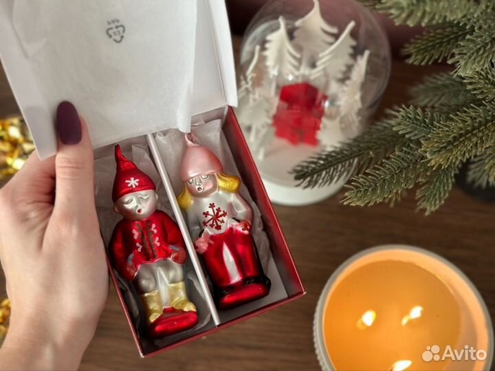 Стеклянные ёлочные игрушки IKEA vinter 2шт