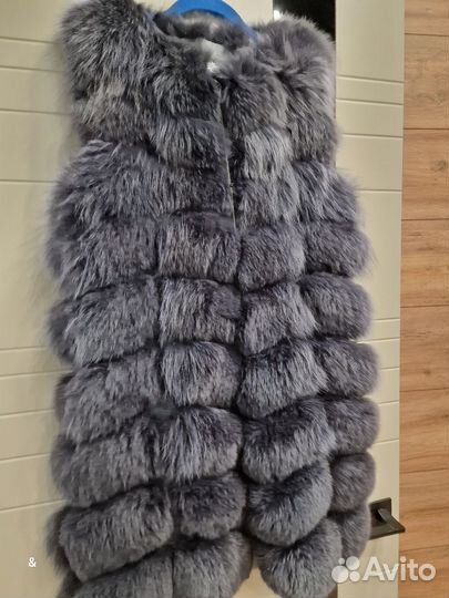 Жилет песец темно-синий 44-46 р