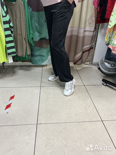 Стильные штанишки клеш стразы