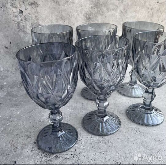 Набор винтажных бокалов 6шт для вина