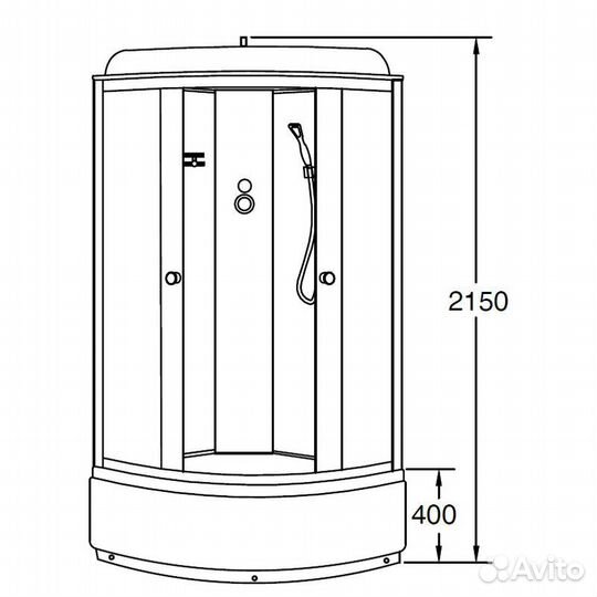 Душевая кабина Loranto CS-6690 G, 90х90х215, поддо