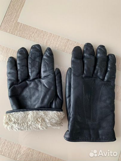 Новые Перчатки мужские кожаные зимние