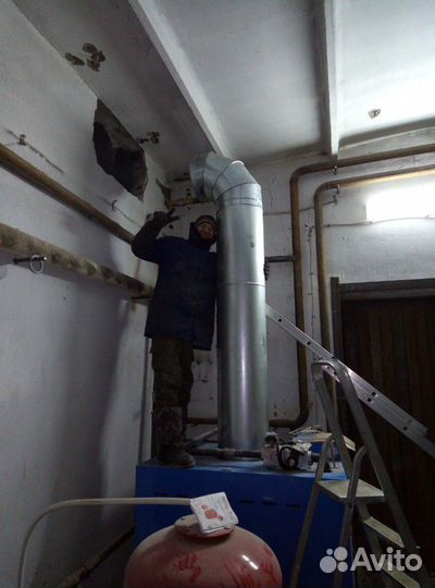 Монтаж дымоходов и вытяжка +акт пожарника