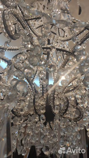 Люстра потолочная бу хрустальная 8 ламп 135х85 см