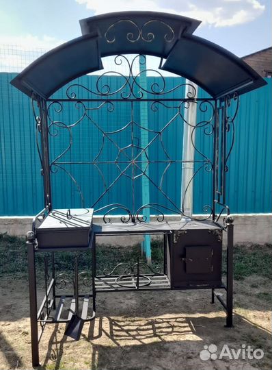 Мангал с печью под казан