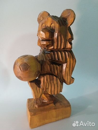 Статуэтка из дерева мишка 29 см