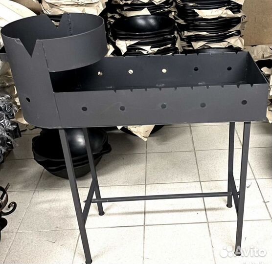 Мангал с печкой под казан разборные ножки