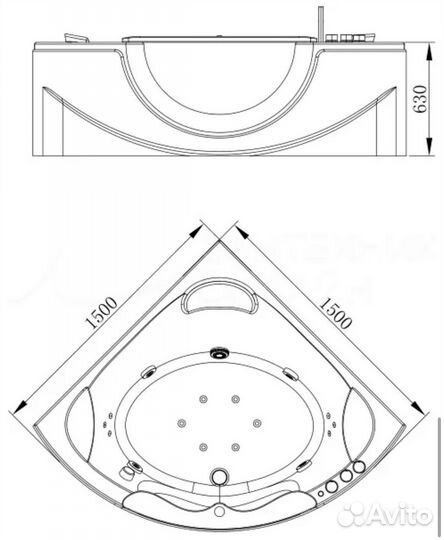 Ванная угловая джакузи