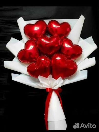 Сердца, букеты шары девушке, подарок на 14 февраля