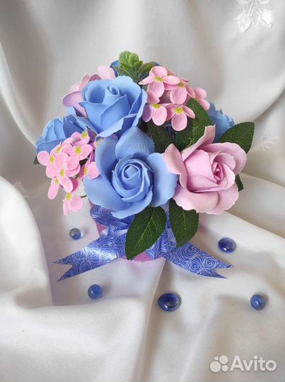 Букет роз из мыла