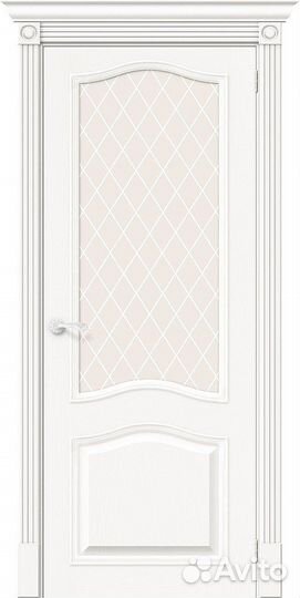 Межкомнатная дверь Классик-55, остеклённая, Whitey