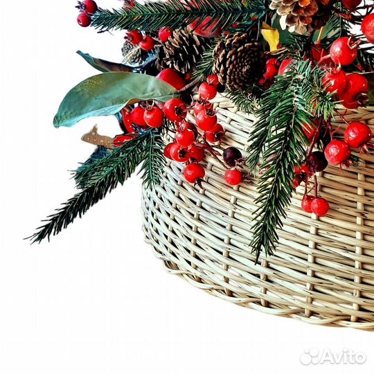 Юбка для елки из ротанга, корзина для елки