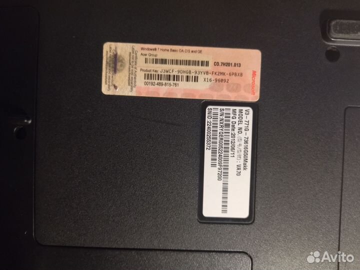 Acer aspire v3 771g