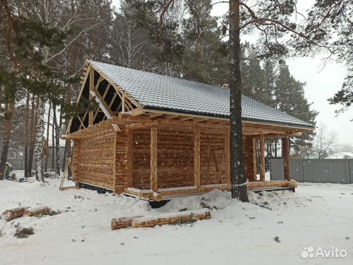 Дома из Срубов Зимний лес