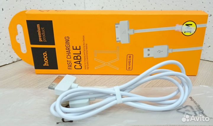 Кабель USB - 30 pin hoco X1 Rapid, 1.0м, круглый