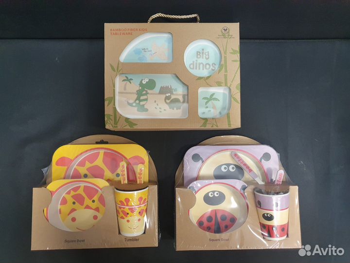 Набор бамбуковой посуды для кормления в наличии