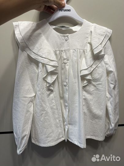 Блузка белая для девочек 140
