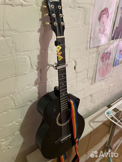 Акустическая гитара Соwboy медиаторы+ каподастр