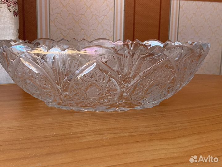 Хрустальный салатник, ладья. СССР