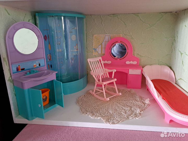 Кукольный домик для барби с мебелью