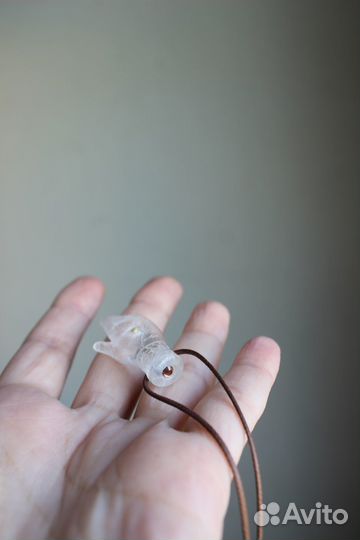 Кулон винтажный прозрачный хамса, ладонь с глазом