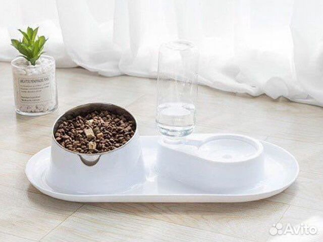 Миска для животных на подставке с автопоилкой