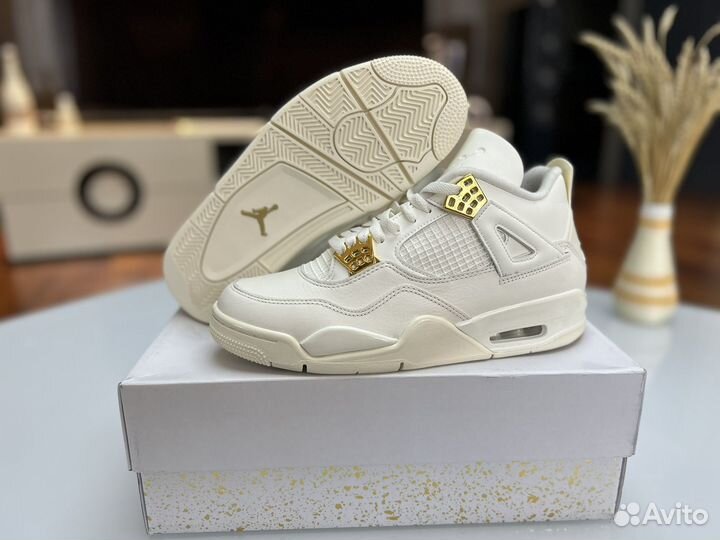 Nike air jordan 4 white/gold Оригинал