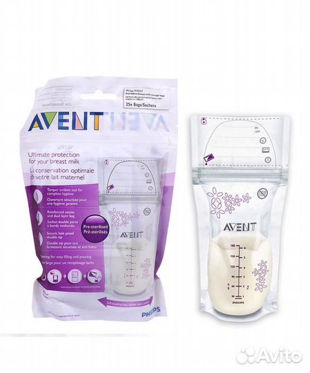 Пакеты для хранения грудного молока Avent 180 мл