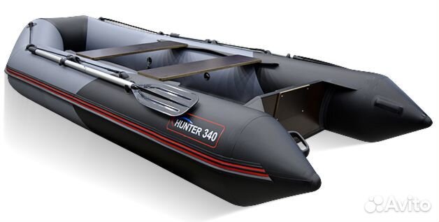 Лодка Хантер 340 серая