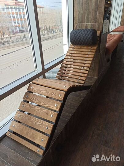 Шезлонг лежак деревянный