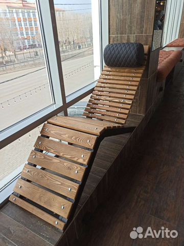 Шезлонг лежак деревянный