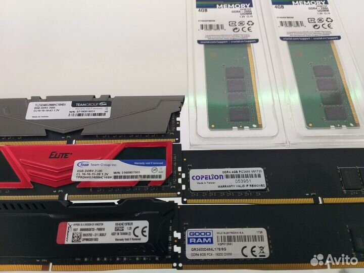 Оперативная память DDR2,DDR3,DDR4 в ассортименте