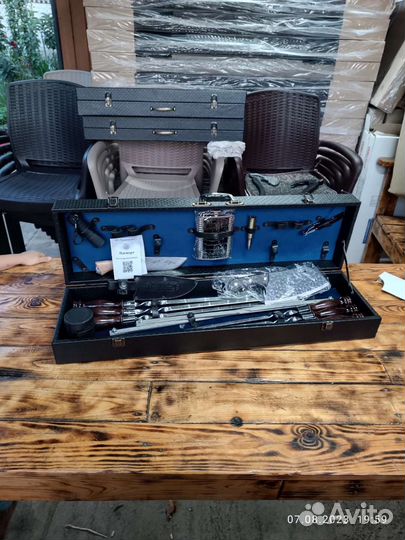 Мужской подарочный набор шампура в чемодане