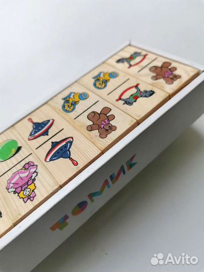Деревянное домино/настольная игра/головоломка Томи