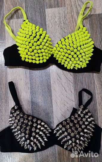 Топ корсет с шипами, с цепями