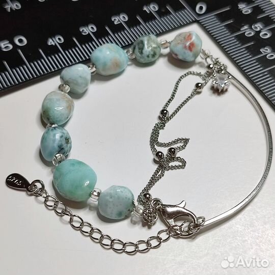 Ларимар браслет 16см на цепочке
