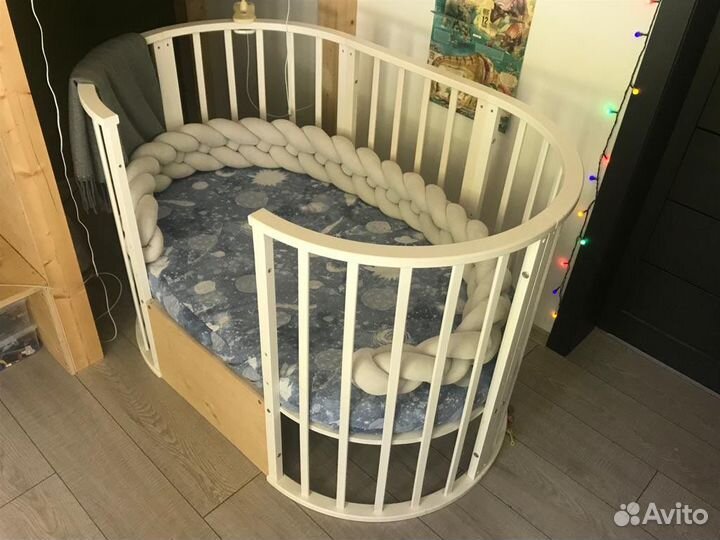 Кроватка-трансформер 6 в 1 (круглая/овальная)