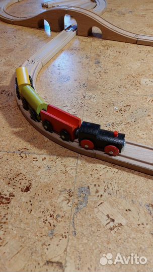 Деревянная железная дорога IKEA 21 деталь