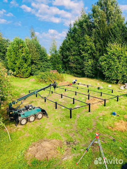 Монтаж свайного фундамента