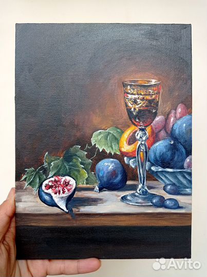 Картина инжир, натюрморт маслом 24/18 см