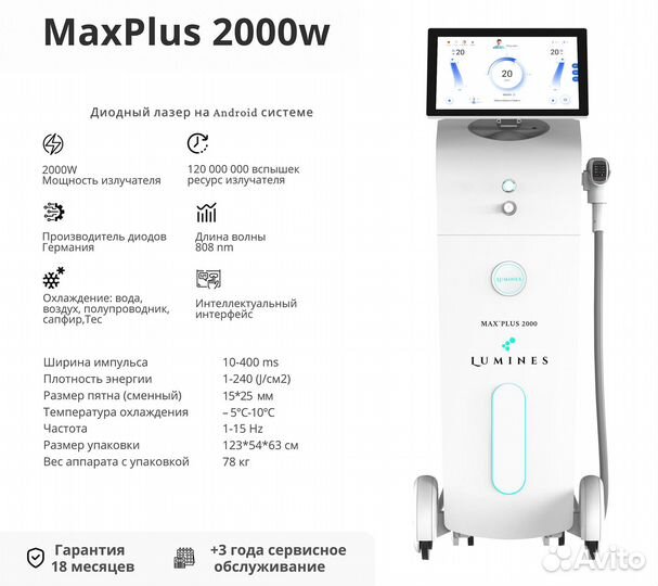 Аппарат для эпиляции Люминес. Max Plus 2000W