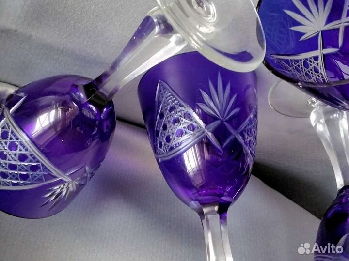 Бокалы кобальтовый хрусталь СССР